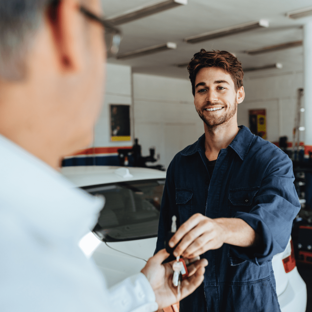 a man happy to given the key